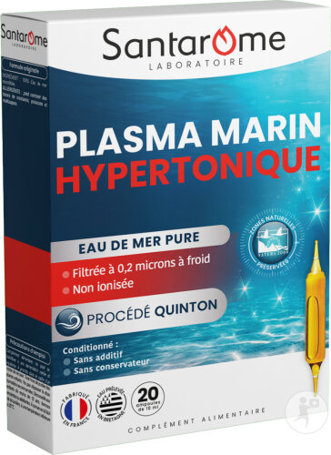Santarome Plasma Marin Hypertonique Procédé Quinton Vitalité 20 Ampoules