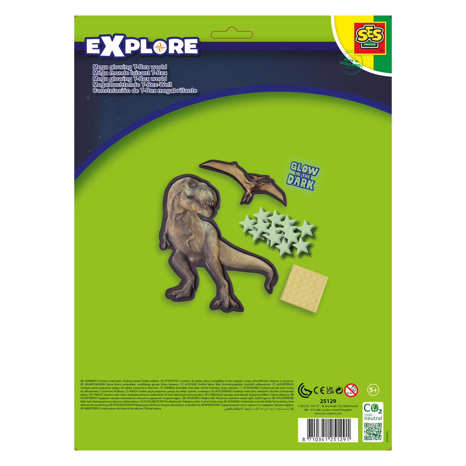 SES Mega Glowing T-Rex World Muurstickers