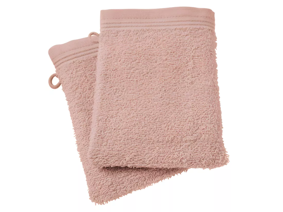 Lot de 2 gants de toilette éponge 