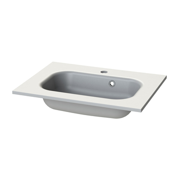 Tiger Reverse Meubelset met 2 lades 60 cm Naturel eik / Mat wit inclusief Oval wastafel Mat wit