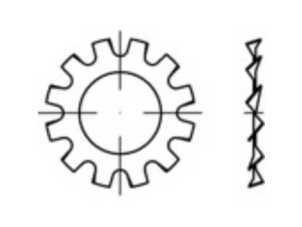 TOOLCRAFT 138372 Tandskive Indvendig diameter: 28 mm DIN 6797 Fjederstål Galvaniseret 100 stk