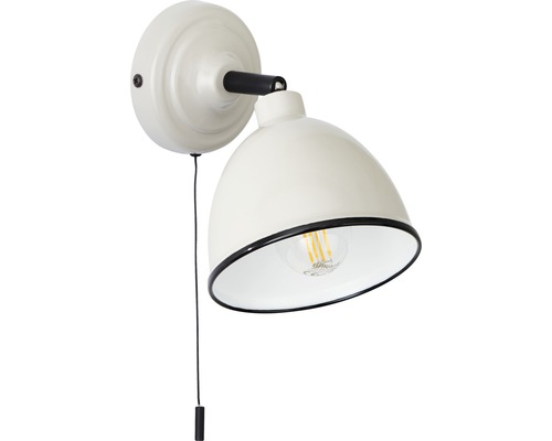 Wandlamp, 1-lichts, H 12,5 cm, Telio grijs taupe met trekschakelaar