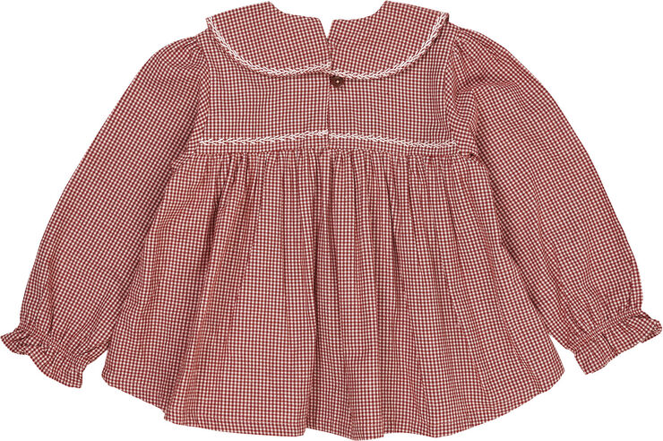 Copenhagen Colors CHECK BLOUSE W. COLLAR Red check combi