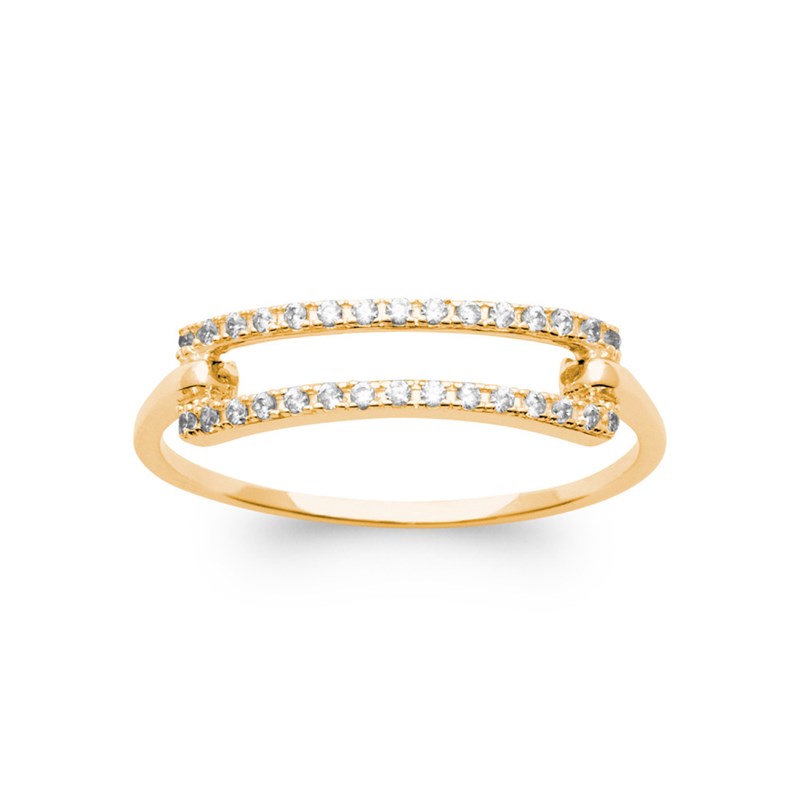 Bague Femme - Plaqué Or - Oxyde de zirconium