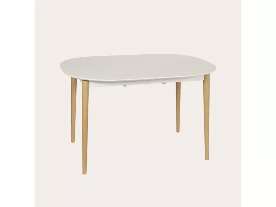 Table à manger extensible effet bois blanc 120x78