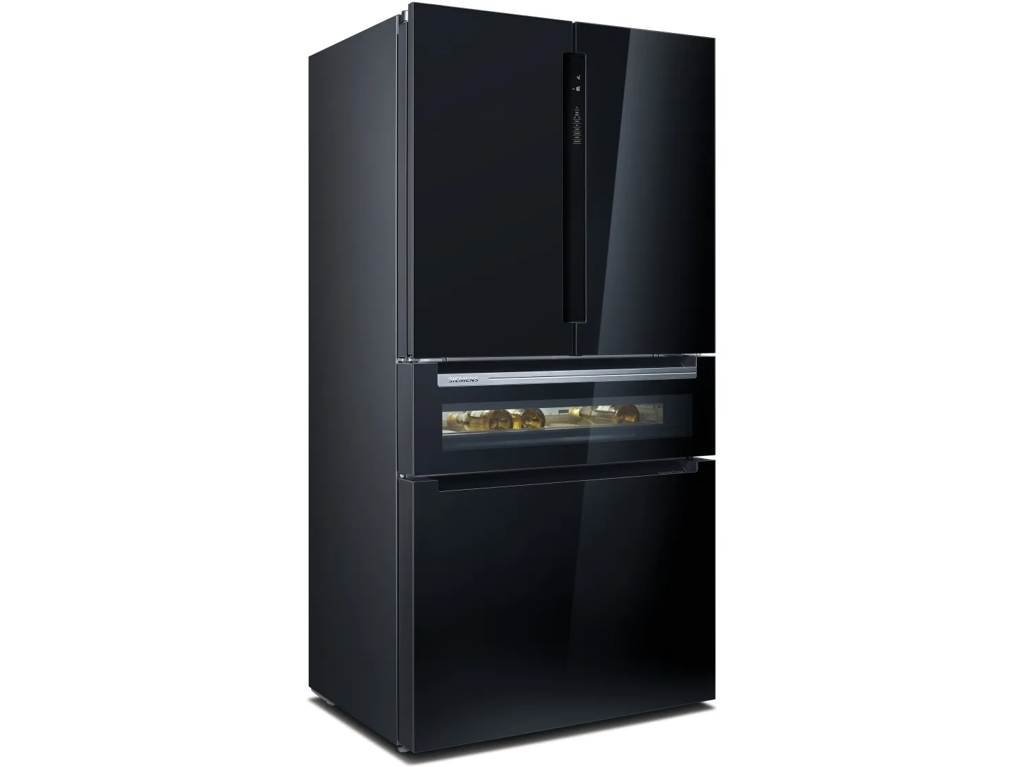 Siemens iQ700 KF96RSBEA - Køleskab/fryser - frans dør-bundfryser - Wi-Fi - bredde: 90.6 cm - dybde: 73.6 cm - højde: 183 cm - 572 liter - Klasse E - sort