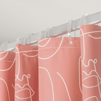 Sealskin douchegordijn mind 180x200cm d.roze/wit