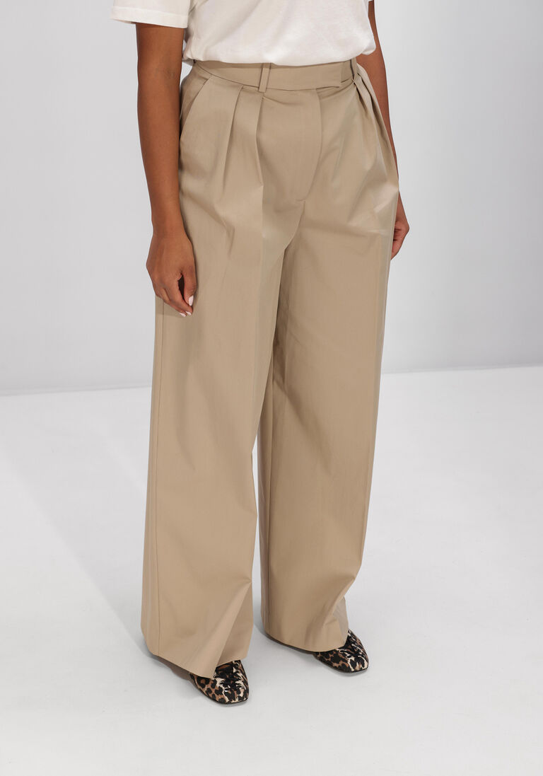 beige anine bing broeken lou trousers beige