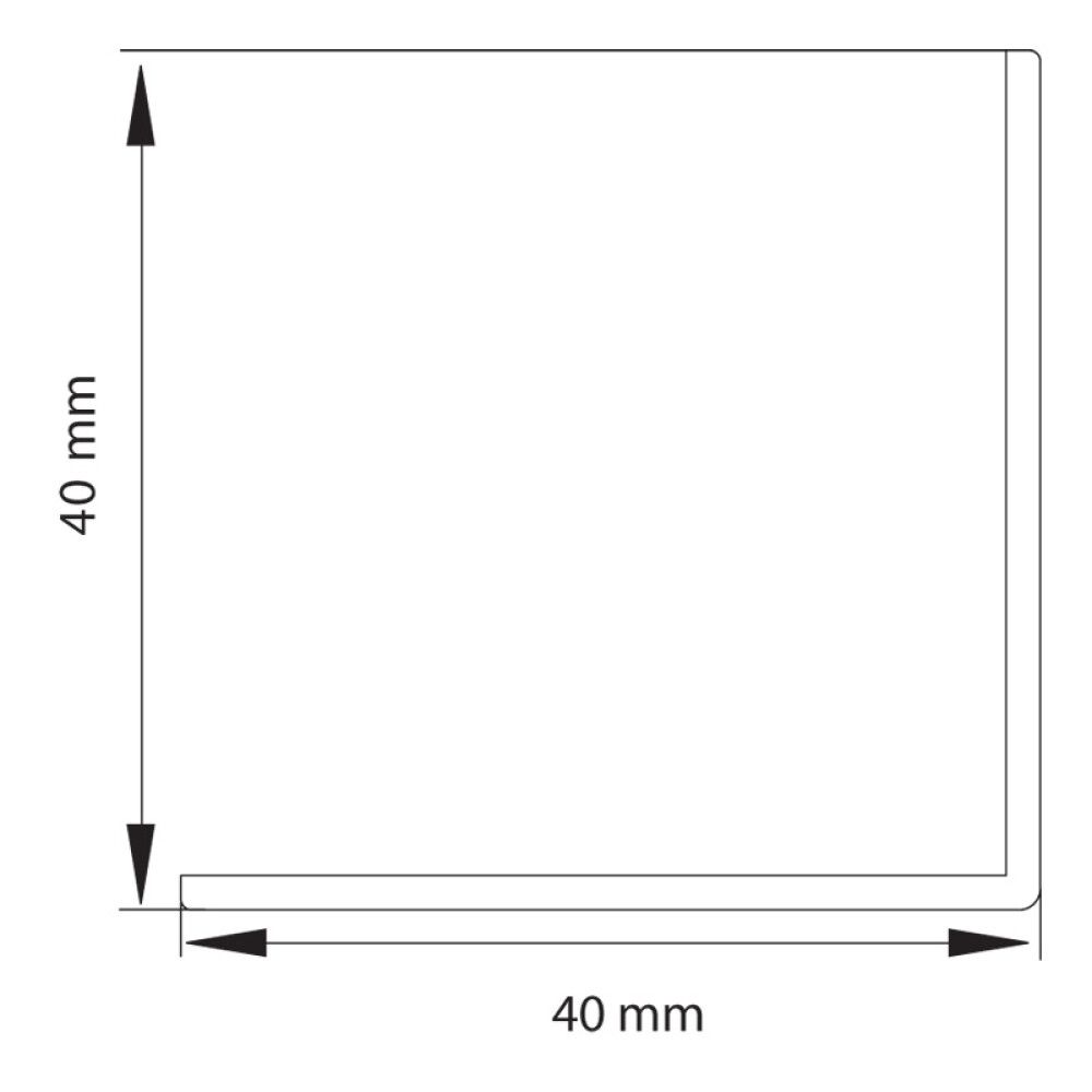 HJØRNELIST HVIT 40X40X2500MM