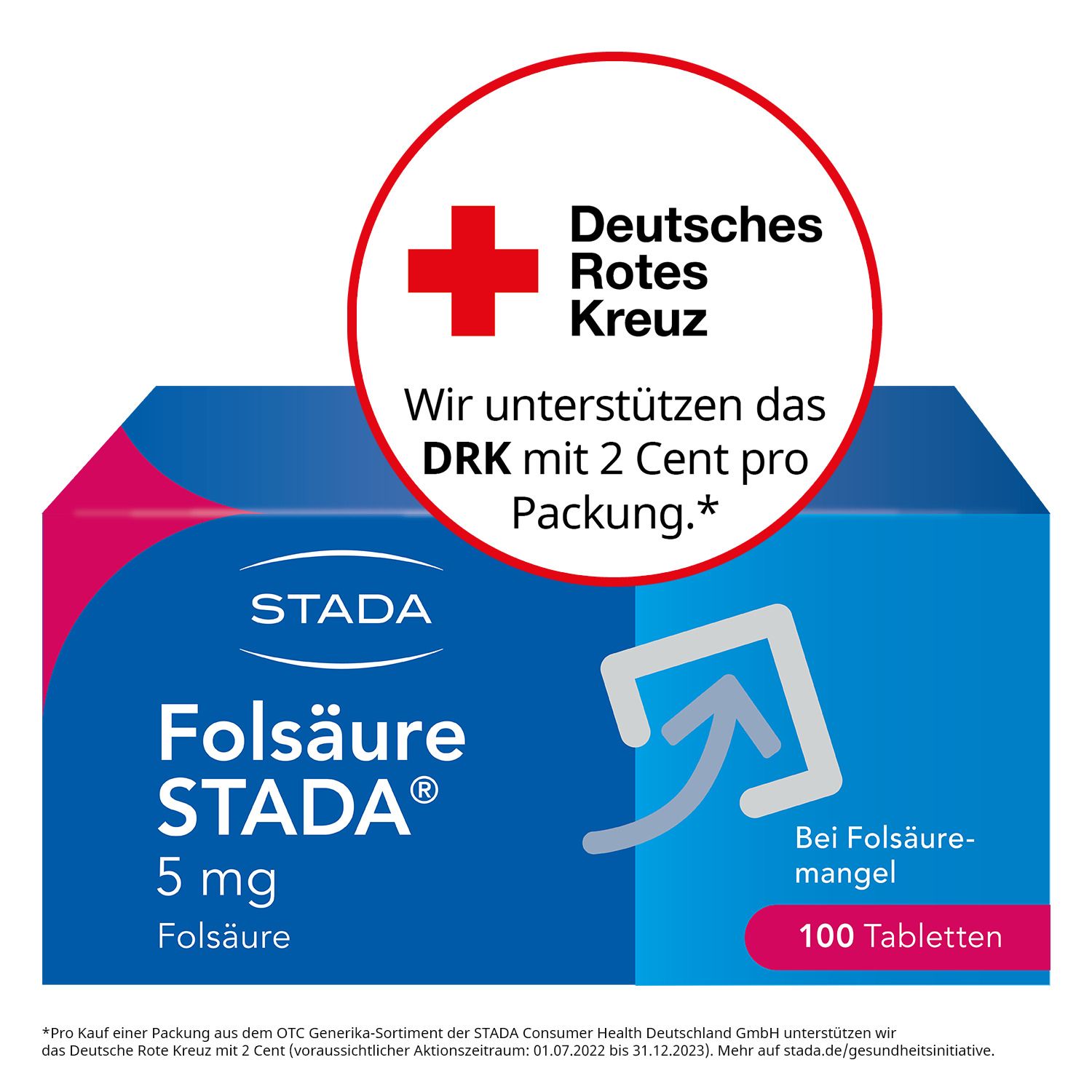 Folsäure STADA® 5 mg Tabletten, Vitaminpräparat zur Behandlung von Folsäuremangelzuständen