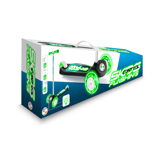 Scooter de 3 rodas com luzes e controle de derrapagem