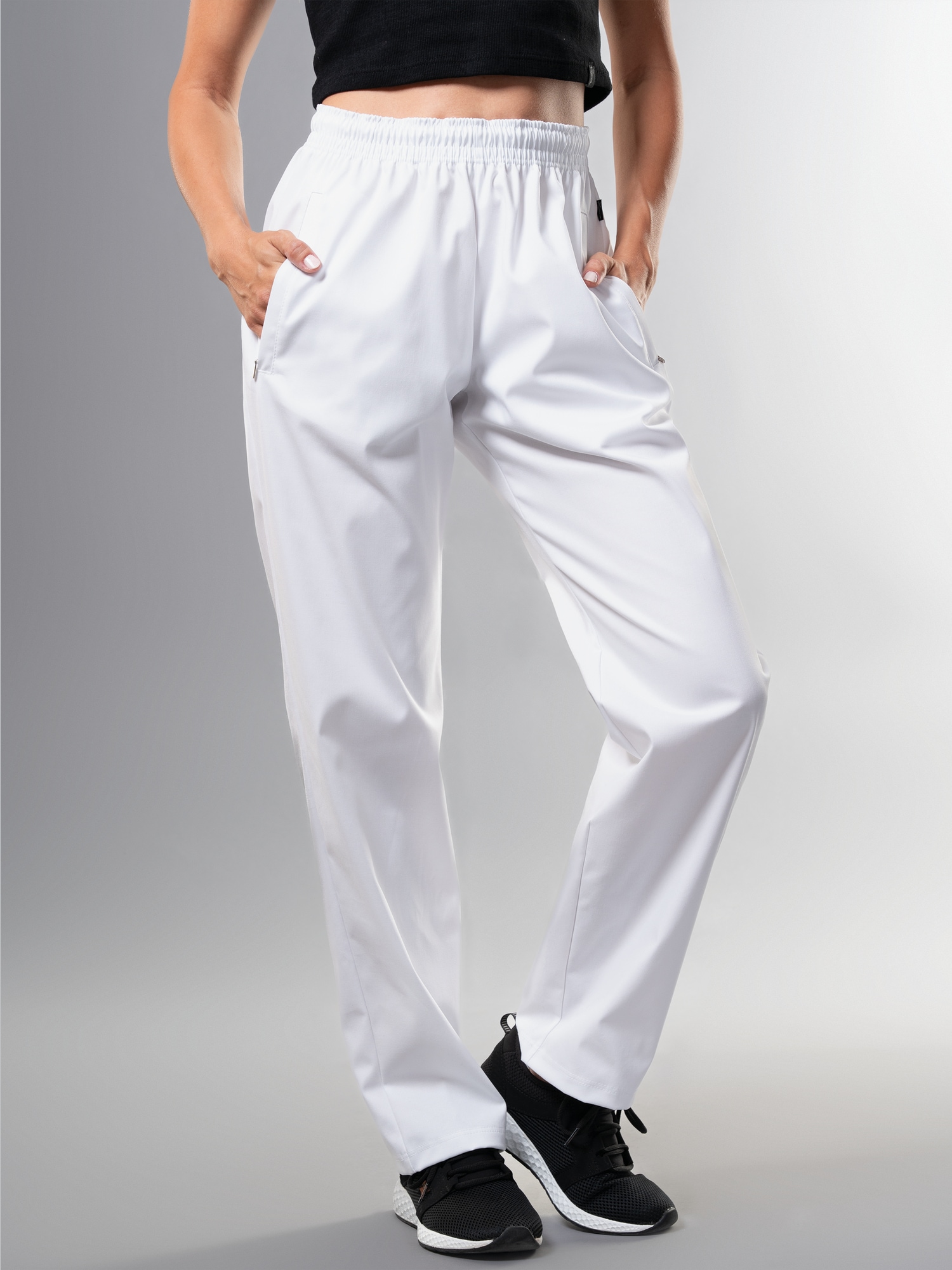 Freizeithose aus elastischer Webware Weiss