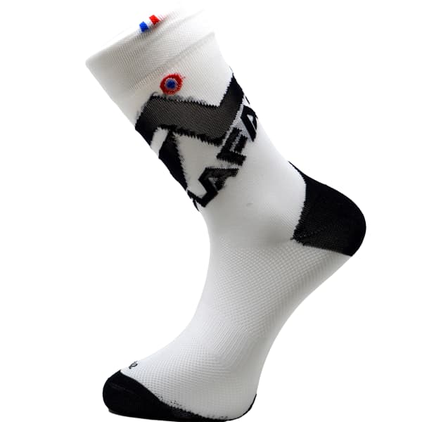 Chaussette vélo RAFA'L BIG LOGO WHITE BLACK