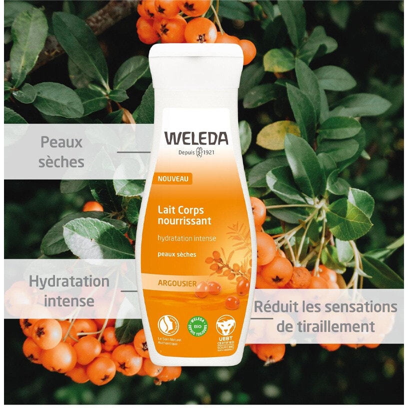Lait nourrissant bio - Argousier - Peux sèches - 200 ml