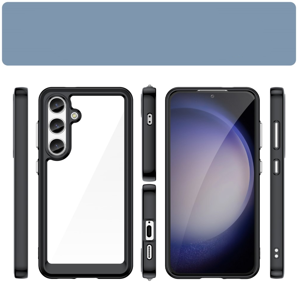 Samsung Galaxy S24  Plus Hybrid Hülle TPU Bumper   Acryl Rückseite - Transparent / Schwarz