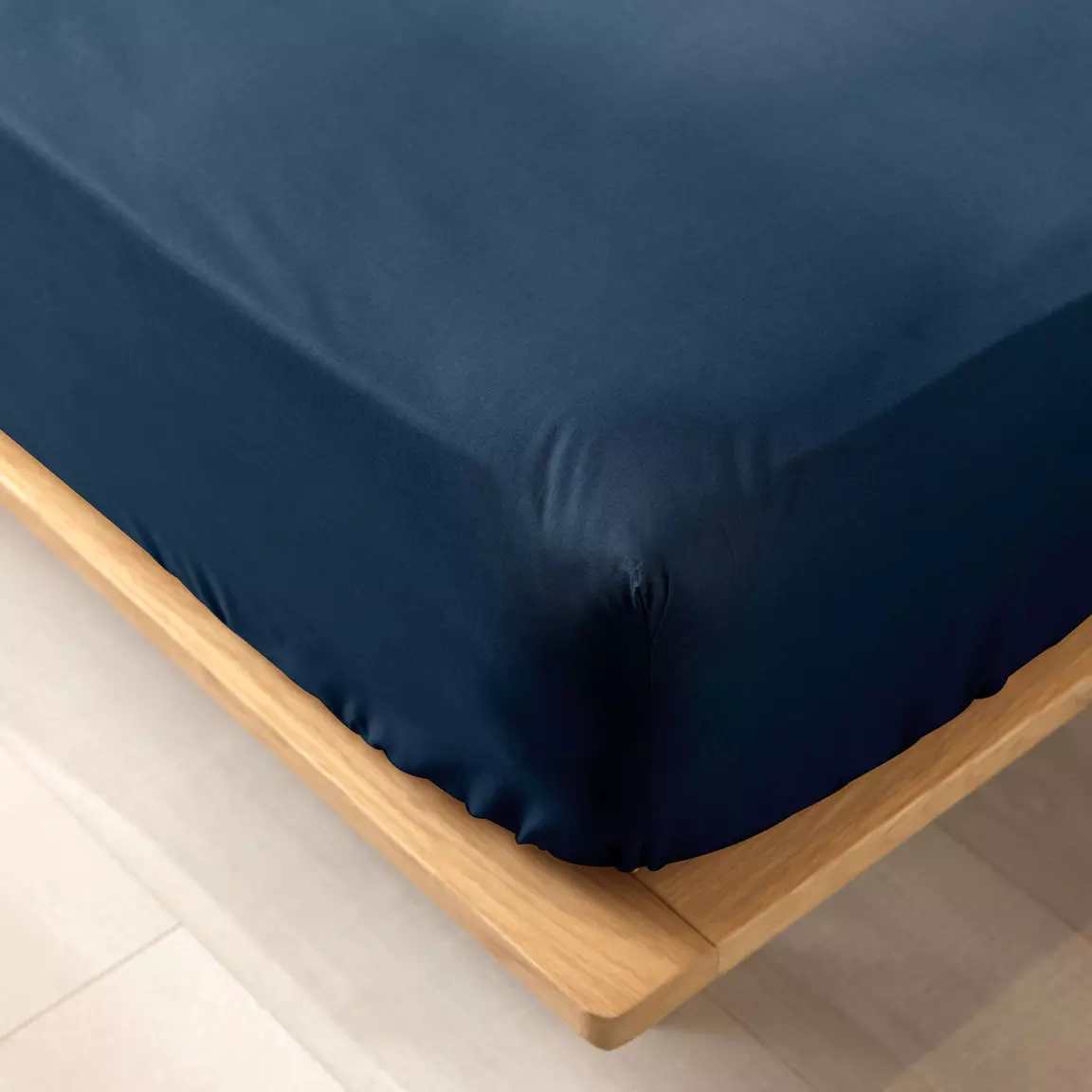 Drap housse coton bio (160 x 200 cm) Biolina Bleu nuit