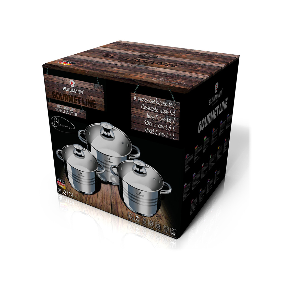 Blaumann 6-teiliges Kochtopf-Set Gourmet Line