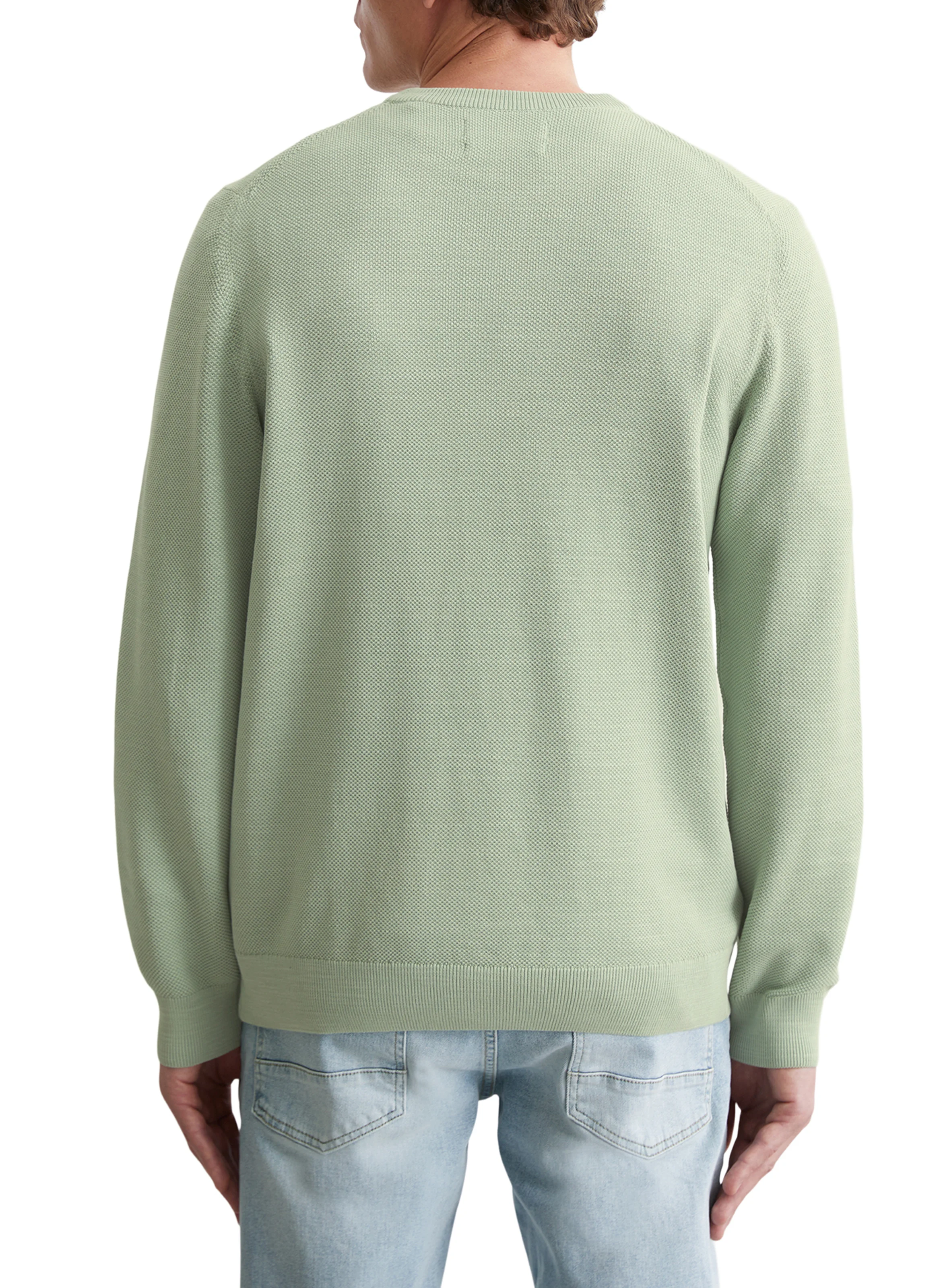 Pull col rond droit en en coton biologique | Vert