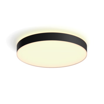 Philips Hue plafondlamp Enrave zwart - warm tot koelwit licht 48W - Ø 55 cm - met 1 dimmer switch