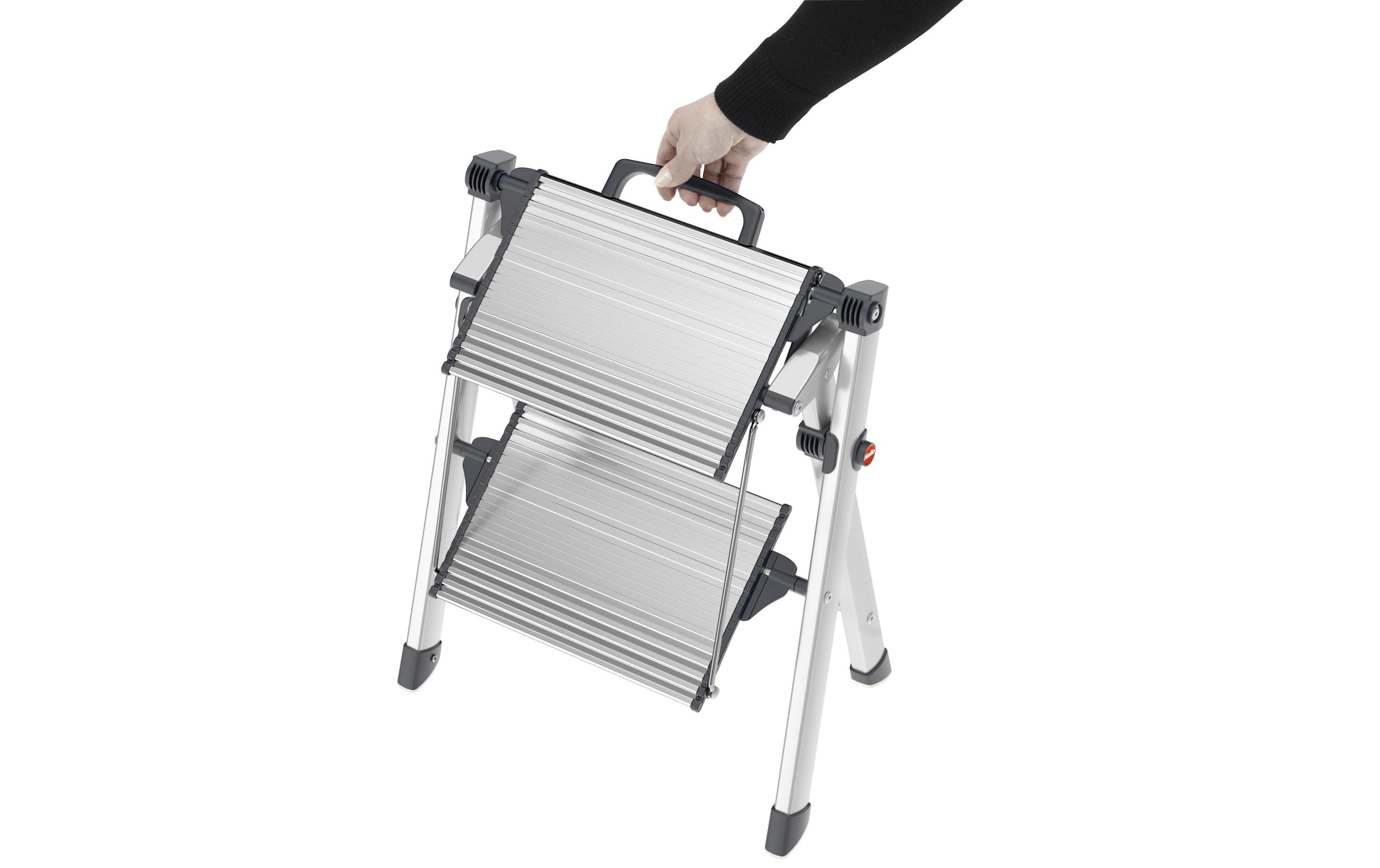 Hailo Trittleiter »MK80 Comfort Line 2 Stufen« Tragegriff mit integrierter Entriegelungsfunktion