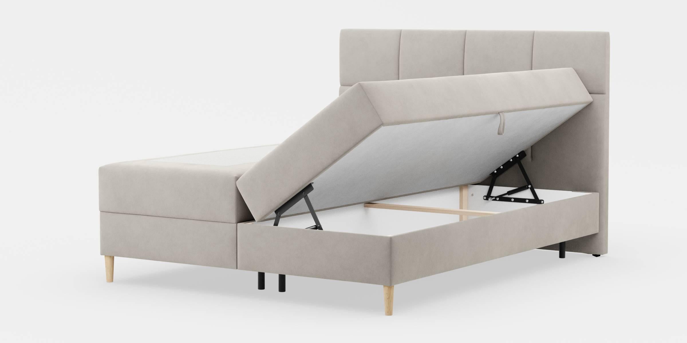 by fonQ Novae Boxspring met Opbergruimte 180 x 200 cm - Beige / Naturel