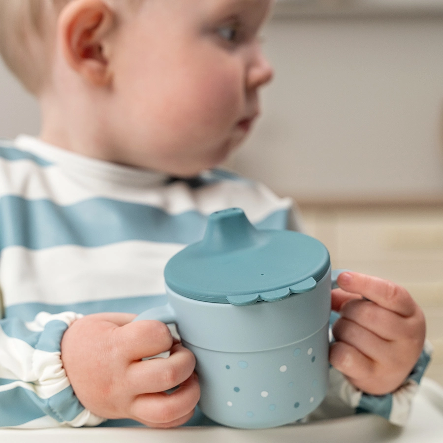Done by Deer™ Trinklernbecher Foodie Happy dots Blau