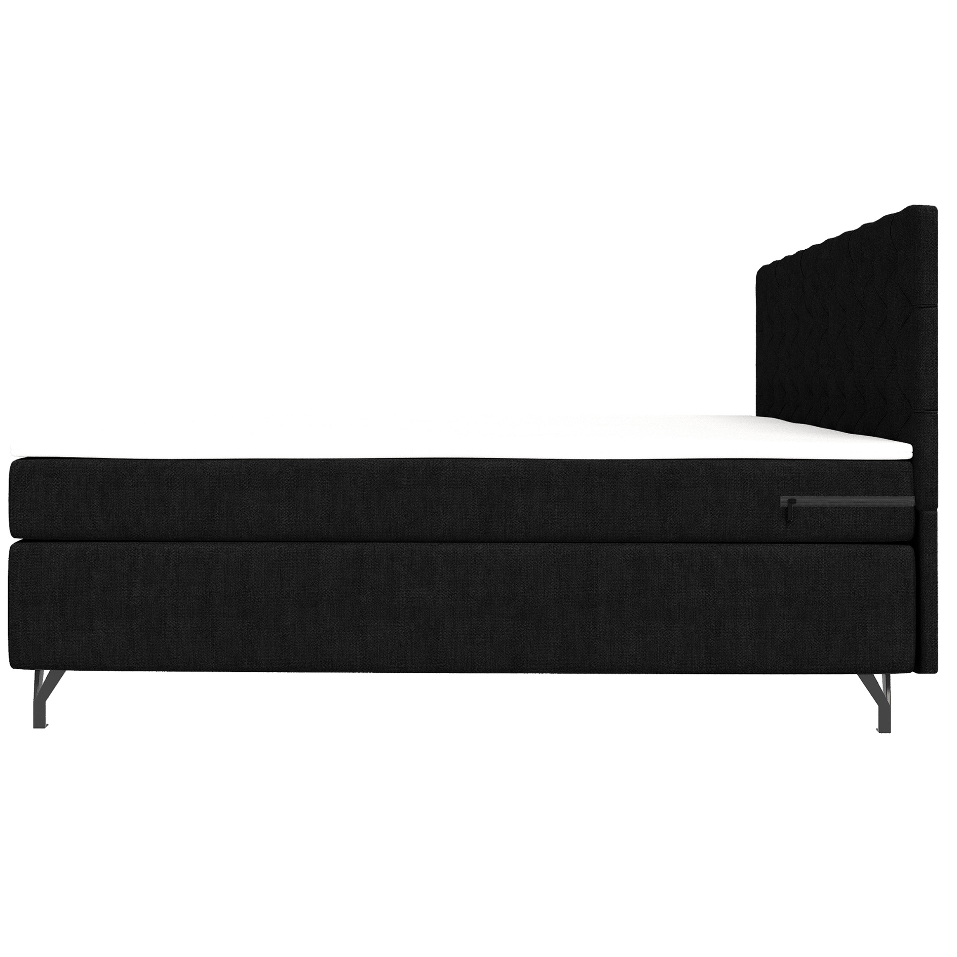 Boxspringbett - schwarz - inklusive Topper - 180x200 cm