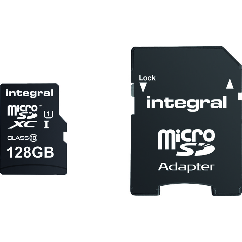 Carte mémoire micro SDHC avec adaptateur micro SD Integral UltimaPro 128 Go  - classe 10
