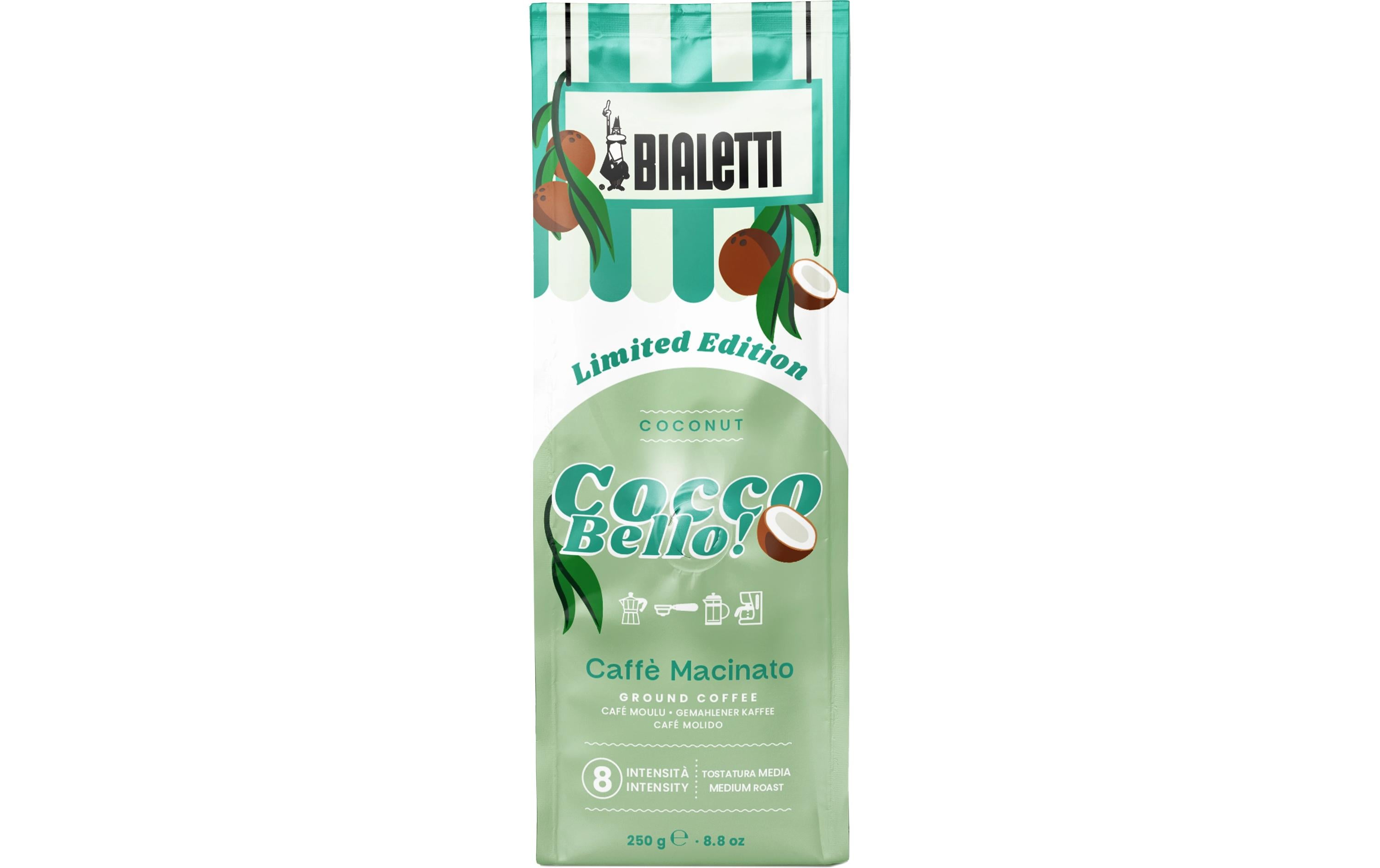 Kaffee gemahlen Cocco Bello 250 gGemahlener Kaffee mit Kokosnuss-Aroma