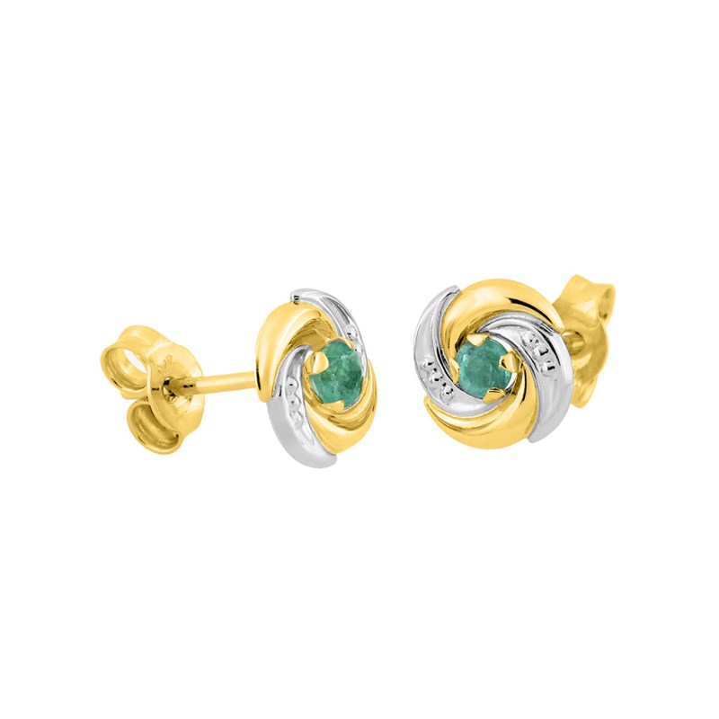 Boucles d'oreilles femme - émeraude - Or 18 Carats