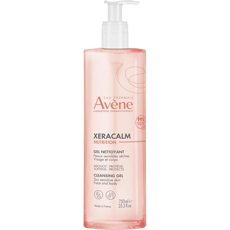 Gel nettoyant visage et corps Xeracalm Nutrition  Avène - Flacon-pompe de 750 ml