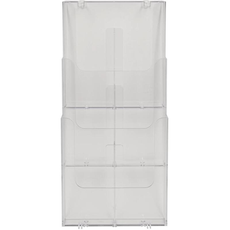 Distributeur de prospectus vertical 3 compartiments A4 - Cristal