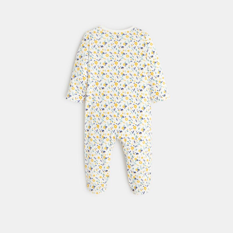 Dors-bien jersey fleuri jaune bébé fille Jaune