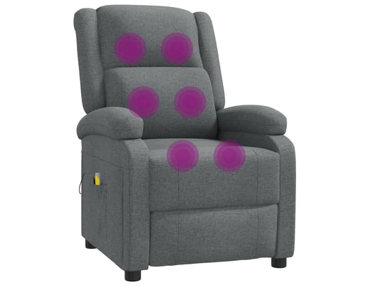 VIDAXL - Fauteuil Relaxation Fauteuil de massage - gris foncé - tissu - 70x141x81cm