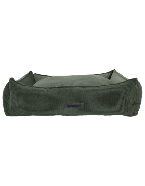 Wooff Cocoon Rib Velours Olijfgroen - Hondenmand