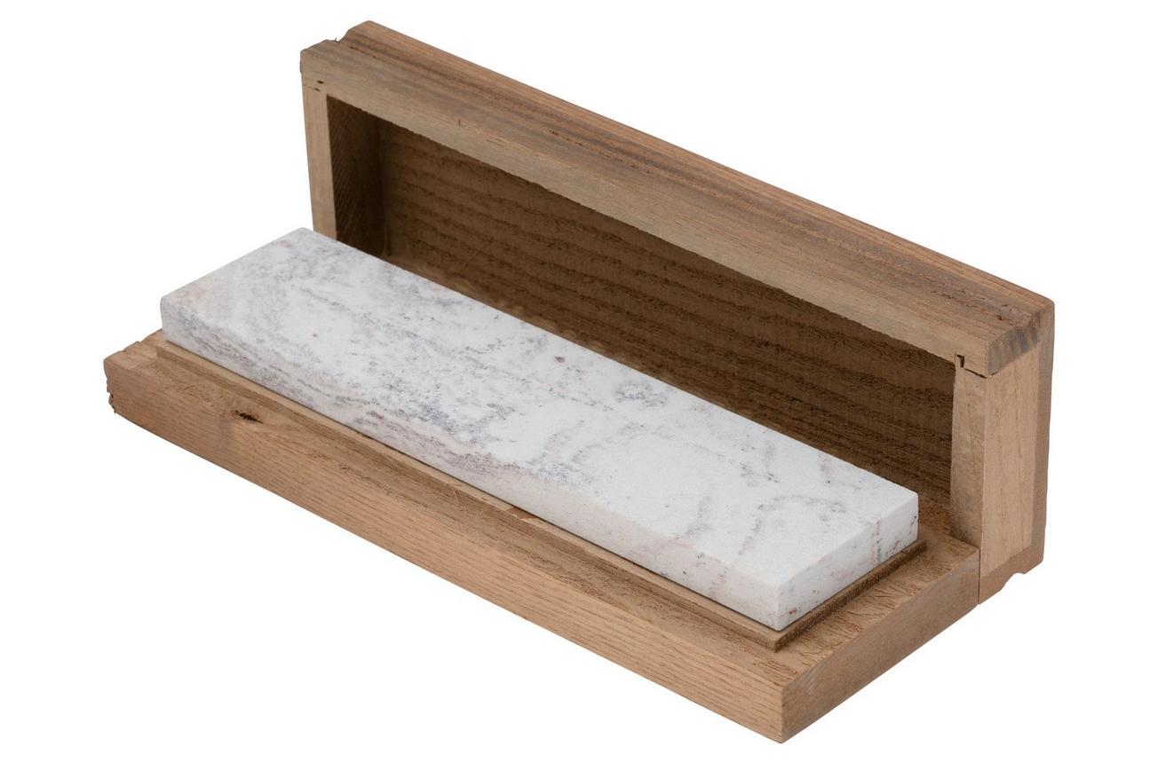 Lansky Soft Arkansas 8x2 LBS8SW natuurslijpsteen met houten opbergdoos, 20 cm