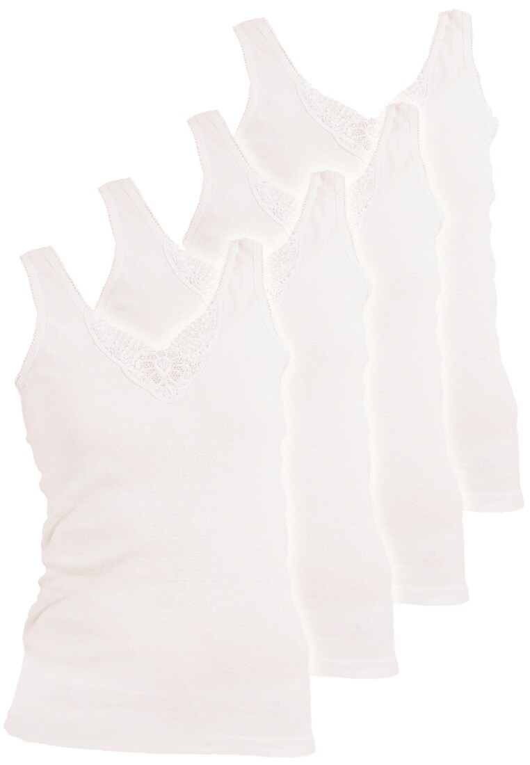 Yenita® Damen Unterhemden mit Spitze 4er Pack
