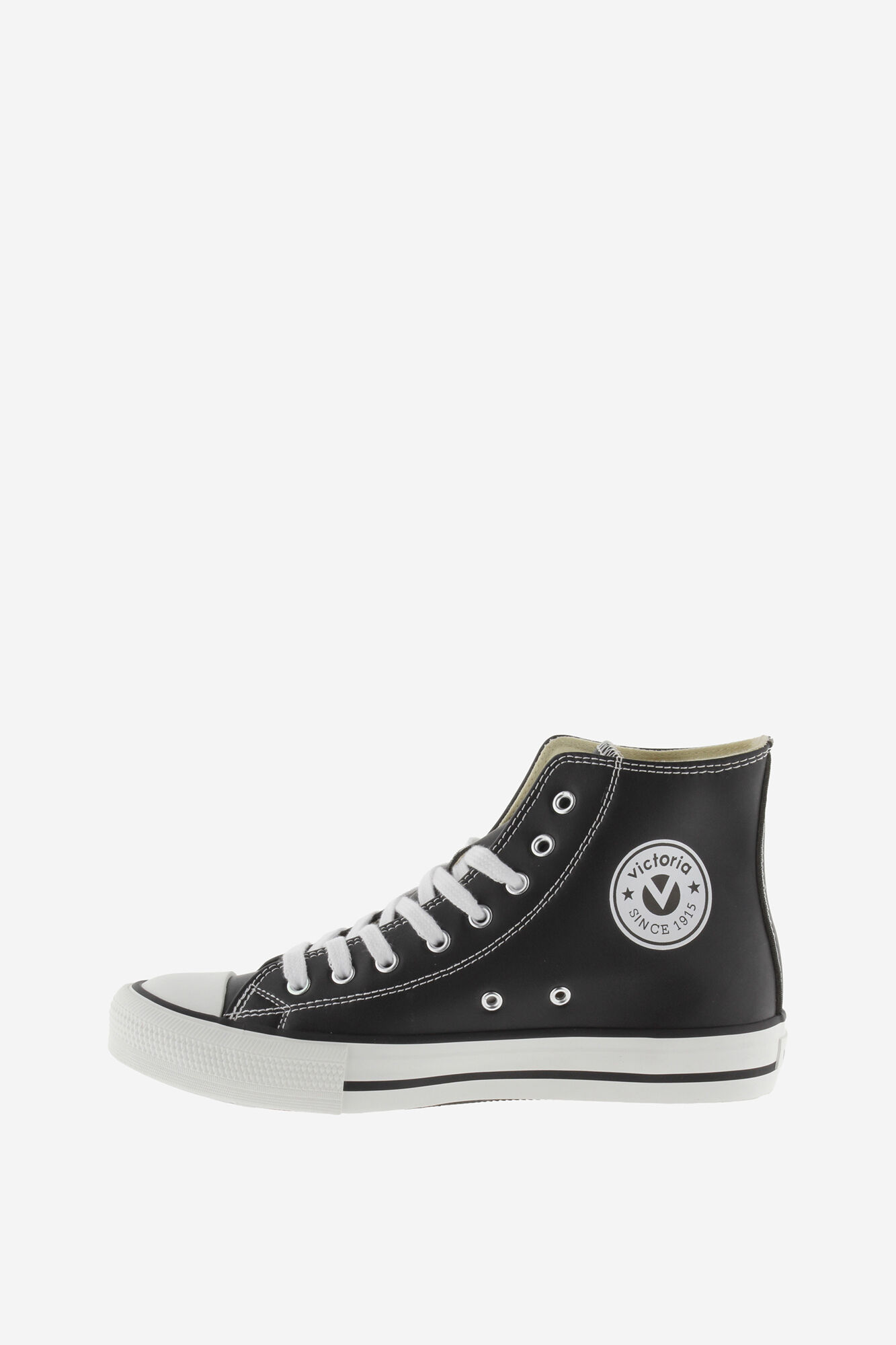 Bota de cano alto com efeito de couro