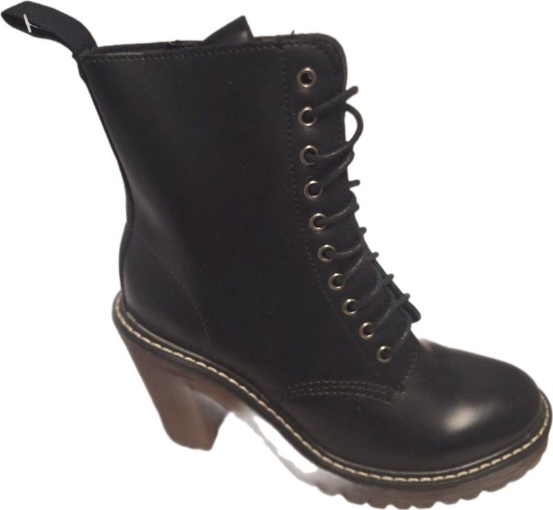 SUPERMODE-BLACK VETERBOOTS -HAK 8CM-ZOOL 2CM-SIZE 40