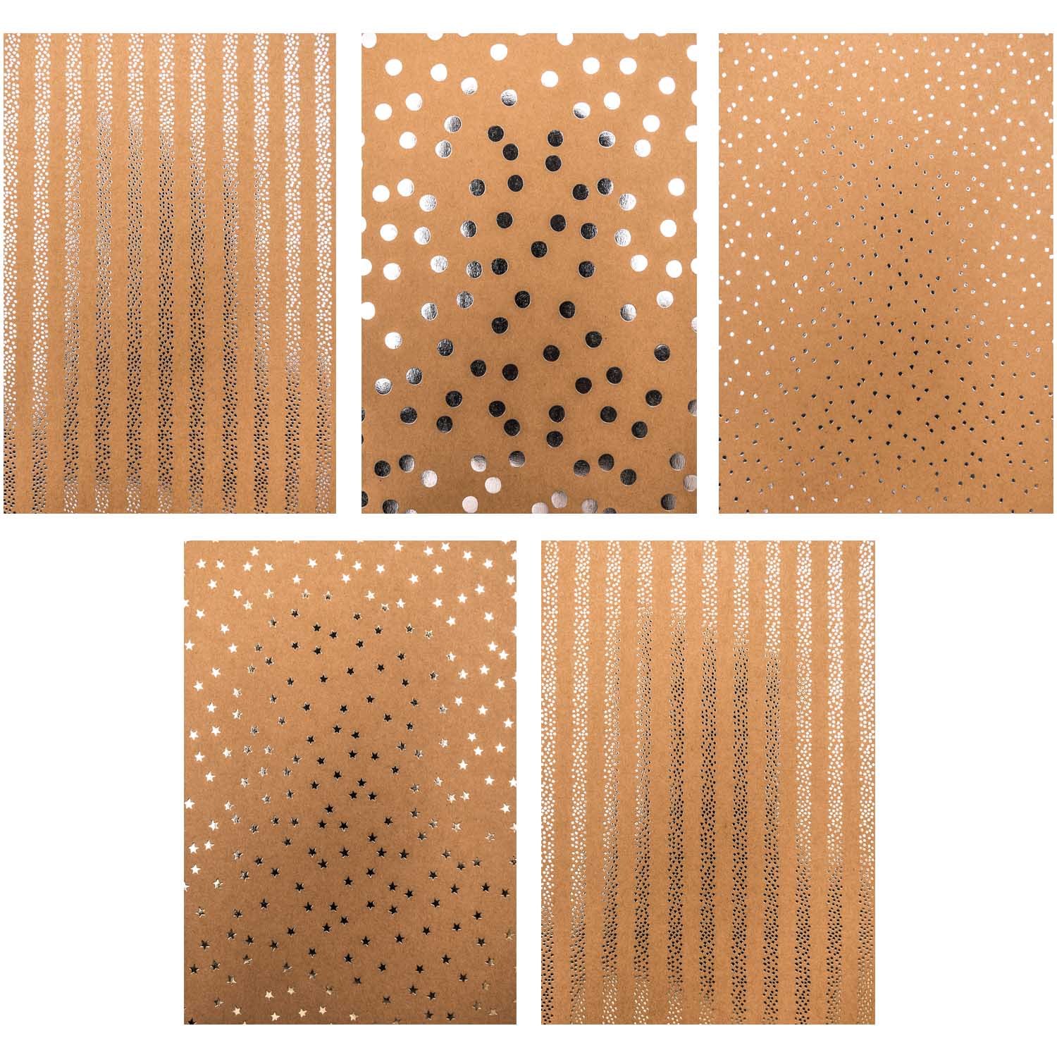 Motivpapier-Block KRAFTPAPIER PUNKTE 20 Blatt in natur