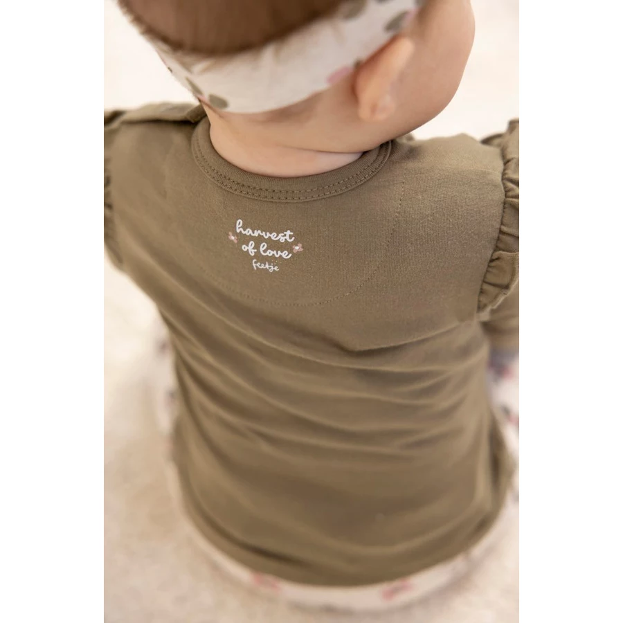 Feetje Langarmshirt Harvest Of Love Olive