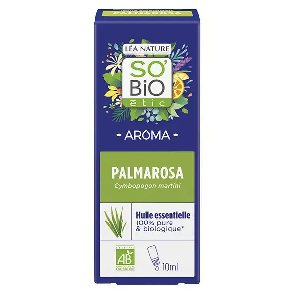 Óleo Essencial de Palmarosa Orgânico So'Bio Étic Aroma 10ml