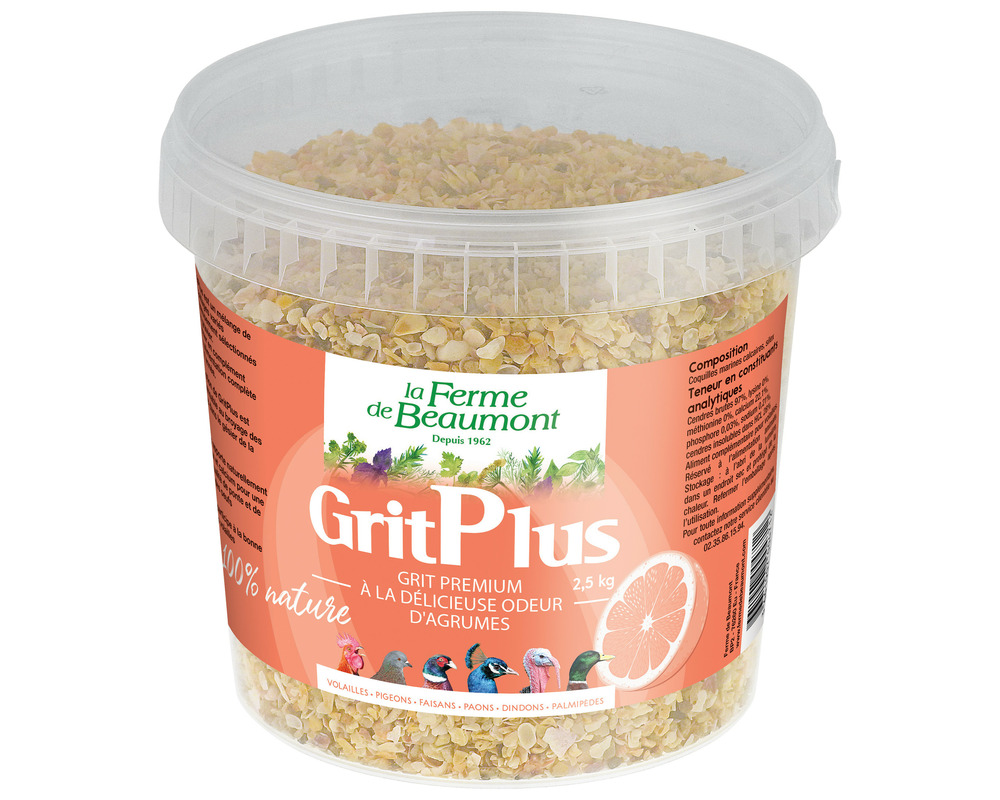 Gritplus 2,5 kg • grit et gravier qui aide les poules au broyage des aliments • complément naturel en minéraux