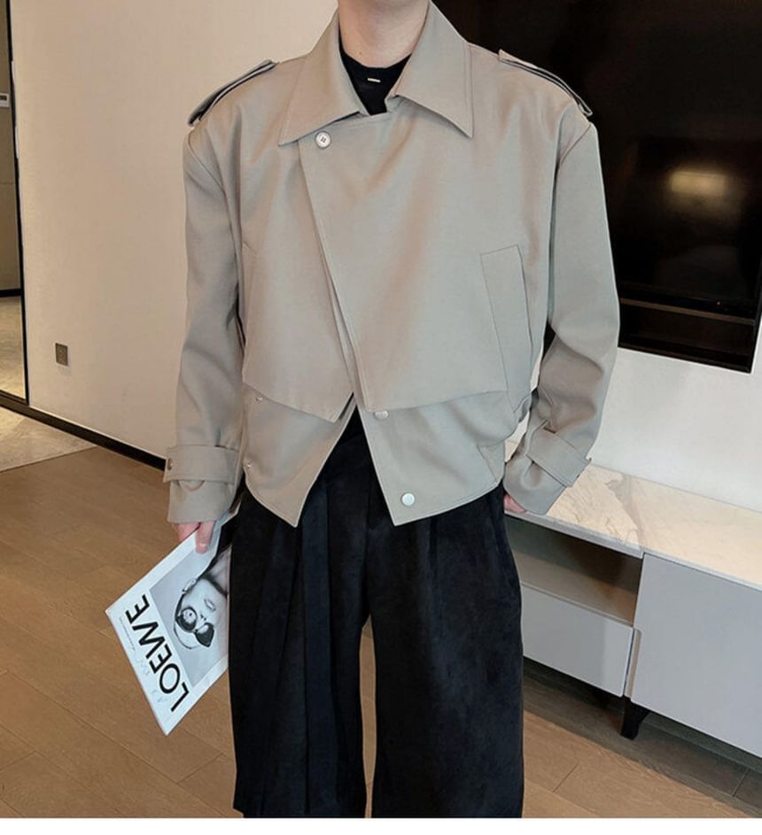 Freehop - Mock tweedelig trenchcoat met kraag en knoopsluiting