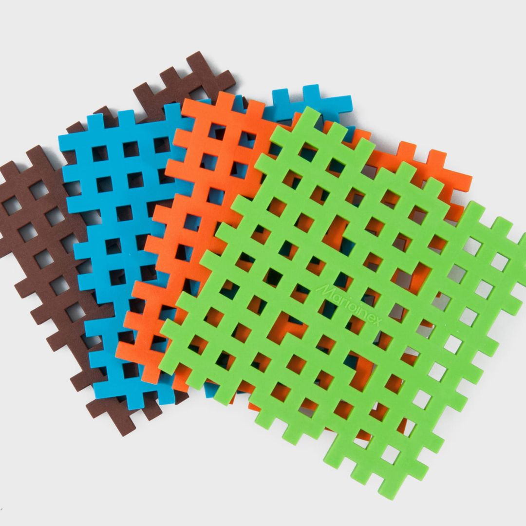 Marioinex mini waffle base assorti - 4st