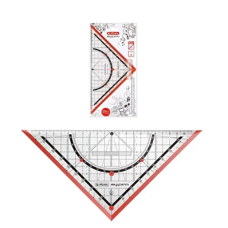 Herlitz Geometriedreieck my.pen mit Griff, 25 cm, rot
