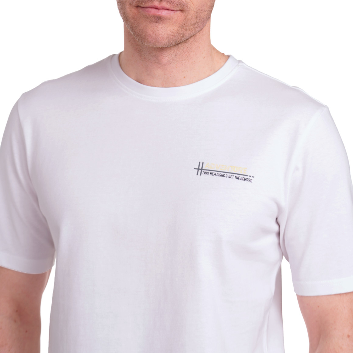 VanVaan Denim Herren T-Shirt mit Rücken-Print weiss