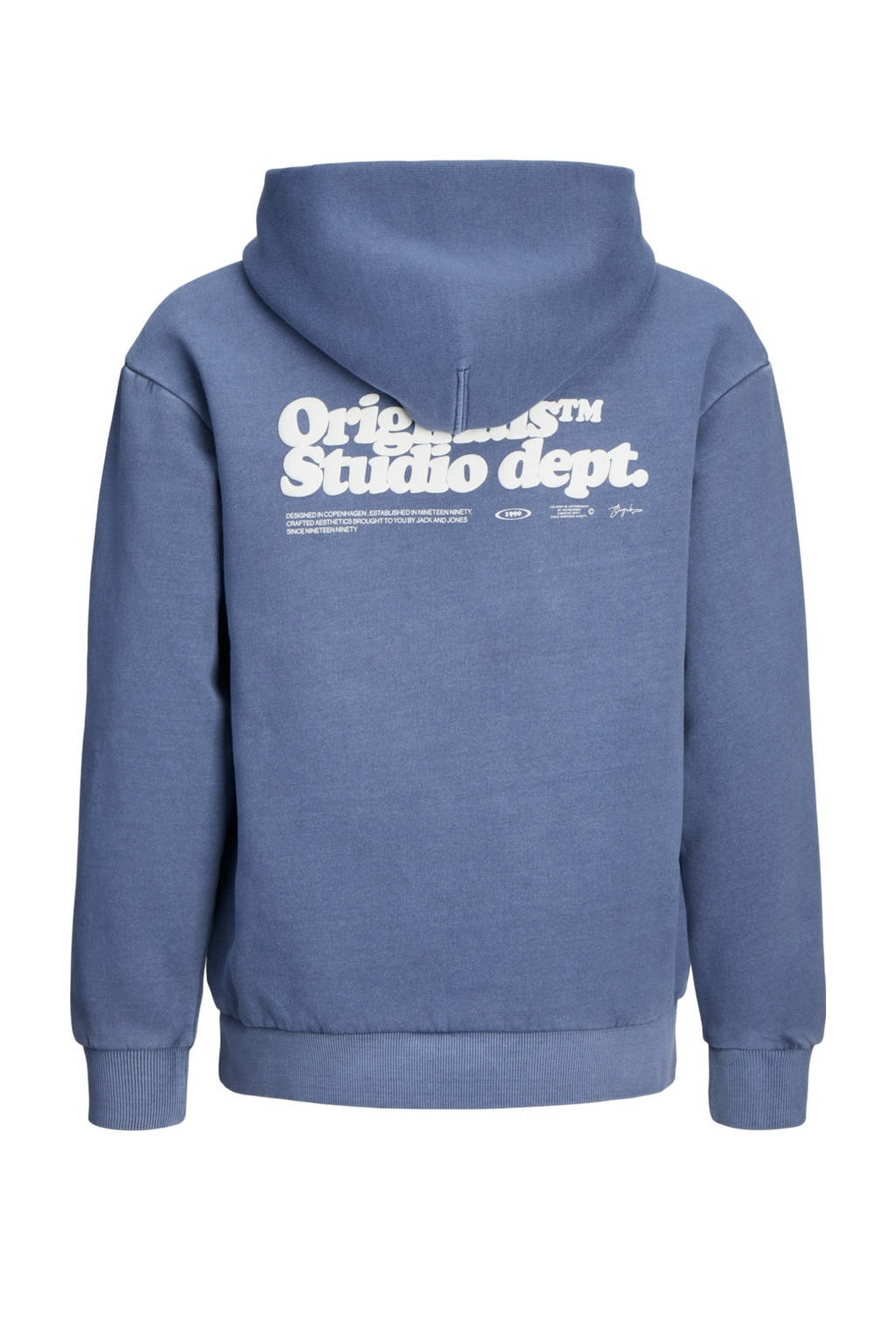 JACK & JONES hoodie JORVERMONT met backprint blauw