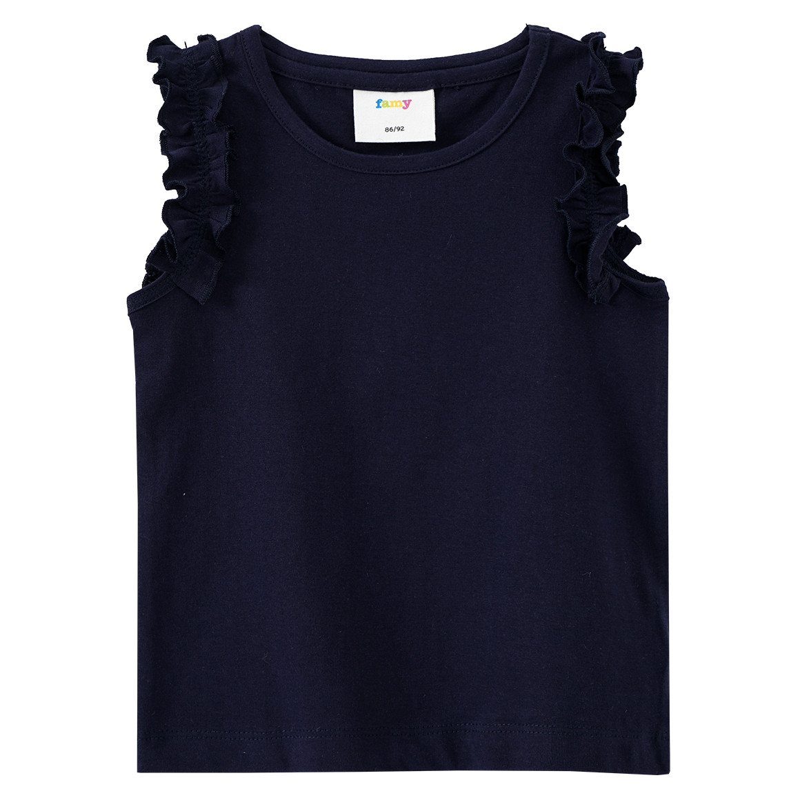Famy 3 Mädchen Tops im Basic-Look hellblau / dunkelblau / weiss