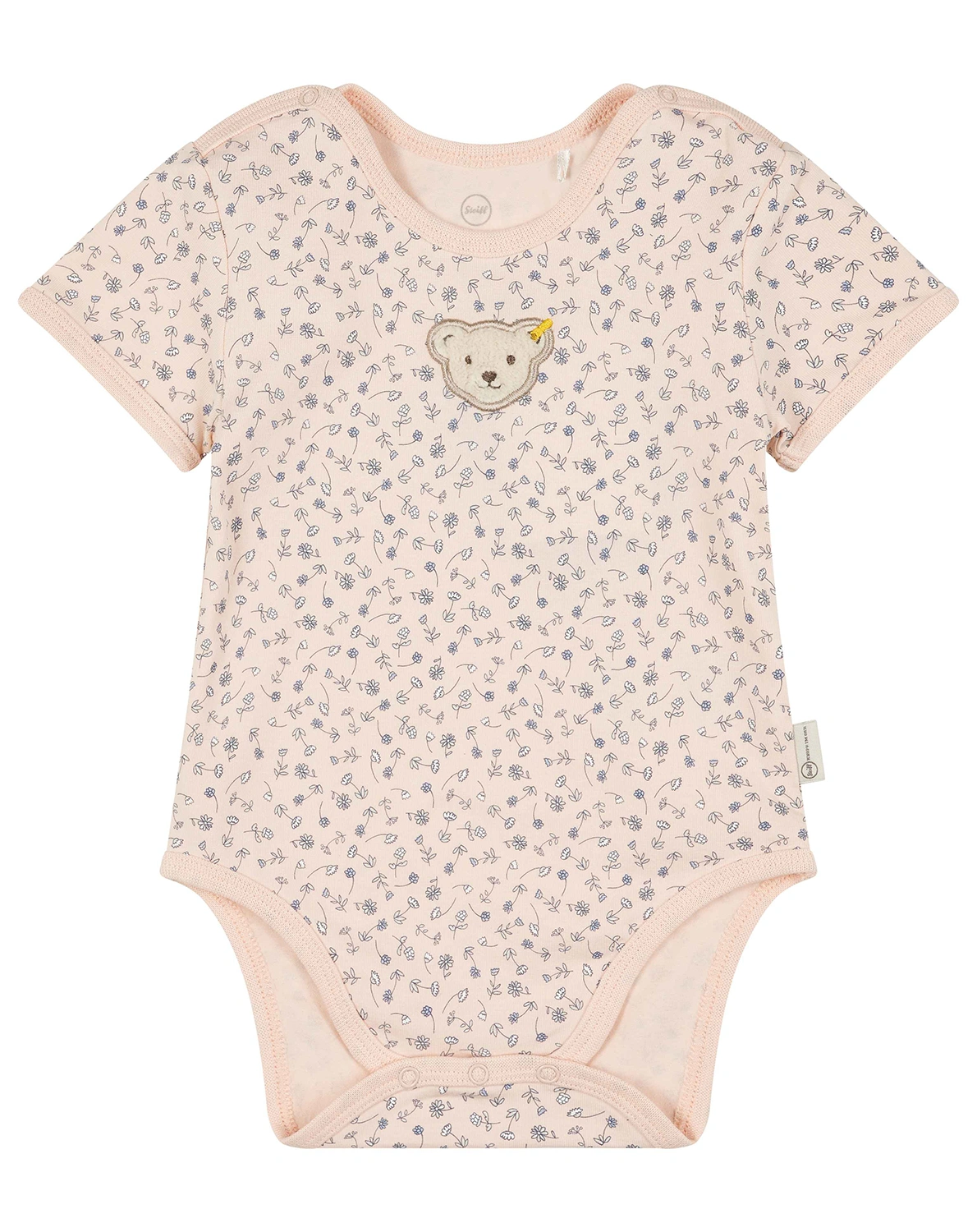 Kurzarm-Body FLOWER TEDDY in seashell pink